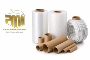 Paper core tebal gulungan atau penyangga bubble wrapping, plastic, dan material berat lainnya