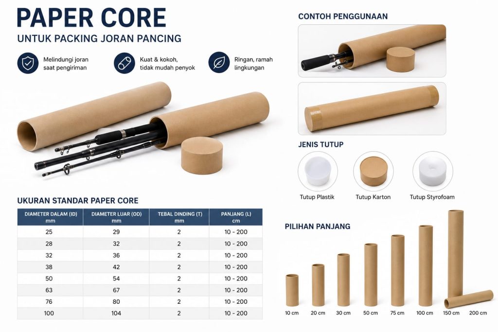Paper Core Buat Packing Joran Pancing agar Lebih Aman Saat Pengiriman